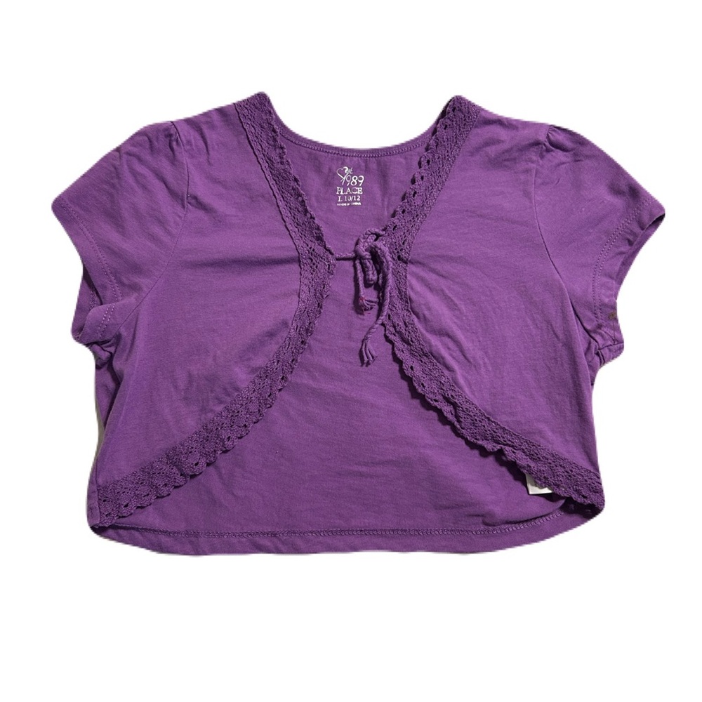 Place Purple Crop Tie‎ Front Blouse
